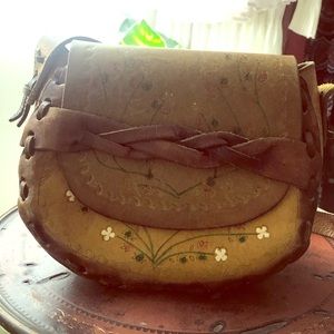Vintage, hand tooled leather bag